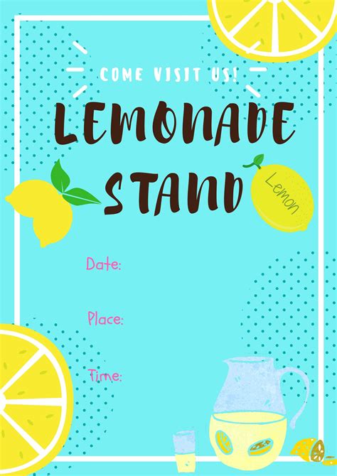 Lemonade Stand Menu Template